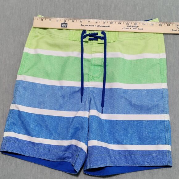 Hollister Mens Medium 7" Board Shorts Swim Trunks Striped Colorful Unlined EUC - Picture 8 of 16